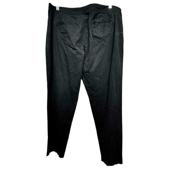 Eileen Fisher Cotton/Spandex Blend Black Chino Tapered Leg Pant Size Medium - Picture 5 of 11